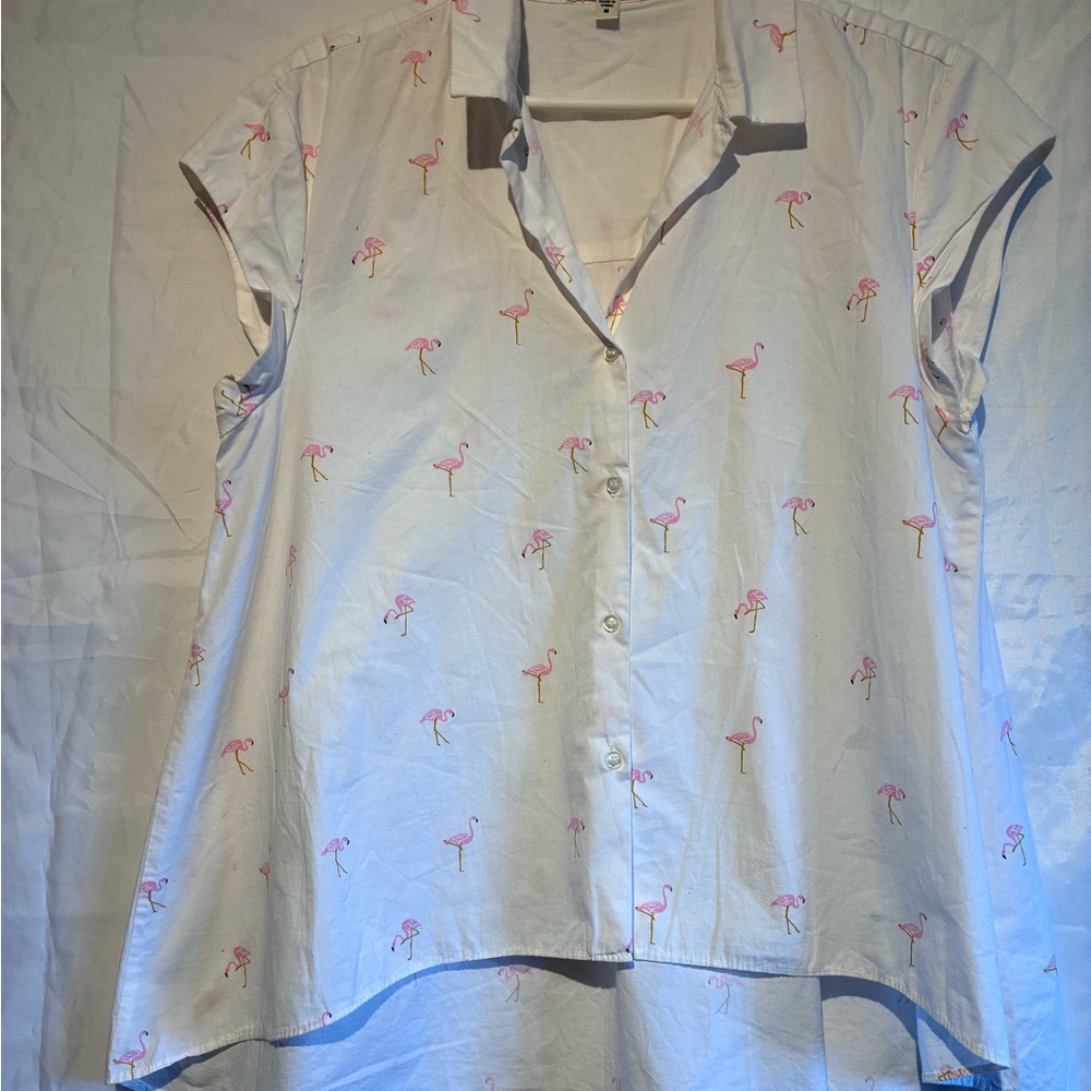 Jak & Rae Flamingo Print Shirt size Medium